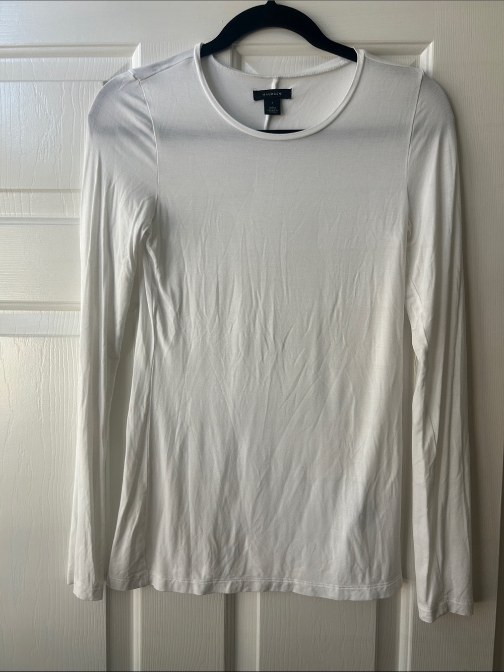 H&M White Long-Sleeve Crew Neck Tee